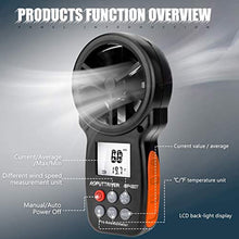 Load image into Gallery viewer, AOPUTTRIVER AP-007 Pro Handheld Anemometer, 8-Blade Digital Wind Speed CFM Meter, 5 Units m/s km/h mph Knots ft/min, Wind Chill &amp; Temperature, Backlight LCD, Tripod Mount for HVAC Drone Golf Shooting, APStandard_8041
