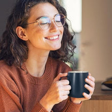 Load image into Gallery viewer, APEKX Self-Heating Ceramic Coffee Mug - Stable 130F Temperature, 15W Wireless Phone Charging, 12.8 fl oz Capacity - USB-C Enabled. (Deep Navy), DeepNavy_1681
