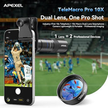 Load image into Gallery viewer, APEXEL 10X Tele-Macro Pro Dual Lens 2-in-1 for iPhone, Black_242

