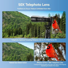 Load image into Gallery viewer, APEXEL 50x Telephoto Lens for iPhone &amp; Android Phones | Wildlife Moon Photography Monocular Telescope | with Universal Clip &amp; Tripod | High-Definition Optical Zoom Lens for Landscapes Target Viewing_9
