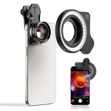 Load image into Gallery viewer, APEXEL Professional Macro Photography Lens with Fill Light for Smartphone, Macro Lenses for iPhone, Samsung, Galaxy, Android Phone(Fits for Almost All Phone), Cell Phone Lens Attachment for iPhone, LevelWarmCool_1
