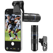 Load image into Gallery viewer, APEXEL Telephoto 5-10X Zoom Lens for iPhone &amp; Android, Optical Magnification, Universal Clip-On Phone Camera Lens, Aviation Aluminum Body for Travel, Sports &amp; Concert Photography, Black_1
