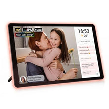 Load image into Gallery viewer, ApoloSign Neon Light Digital Picture Frame, Desk Digital Calendar, Auto-synced Schedule via Frameo App - 10.1" HD Touchscreen | AI Color-Changing LED | Share Photo/Video Instantly | Gift for Parents, AIColorLED_1
