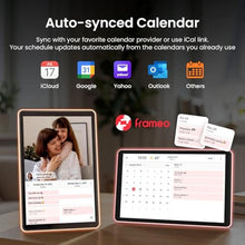Load image into Gallery viewer, ApoloSign Neon Light Digital Picture Frame, Desk Digital Calendar, Auto-synced Schedule via Frameo App - 10.1" HD Touchscreen | AI Color-Changing LED | Share Photo/Video Instantly | Gift for Parents, AIColorLED_7272
