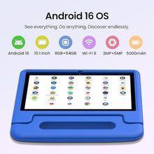 Load image into Gallery viewer, ApoloSignage 2026 Android 16 Kids Tablet, 10 Inch HD Display, 8GB RAM, 64GB ROM (Expandable to 1TB), with Kids Space, Parental Controls, Long-Lasting Battery (Blue)_1949

