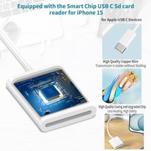 Load image into Gallery viewer, [Apple MFi Certified] USB C to SD Card Camera Reader for iPhone 17 16 15, White_106
