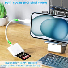 Load image into Gallery viewer, [Apple MFi Certified] USB C to SD Card Camera Reader for iPhone 17 16 15, White_108
