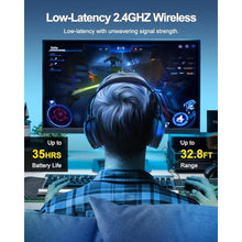 Load image into Gallery viewer, Aprilday Wireless Gaming Headset2.4Ghz Wireless Gaming Headphones with Mic,Low Latency,Bluetooth Gaming Headset for PC3.5mm Wired Gaming Headset-Black_2147

