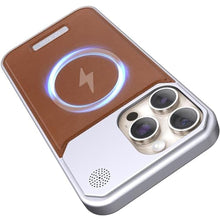 Load image into Gallery viewer, Arae Magnetic Designed for iPhone 15 Pro Max Case Luxury Leather Aluminum Case Compatible with Magsafe Drop Camera Protection Anti-Scratch Slim (Brown, iPhone 15 Pro Max 6.7inch)_1
