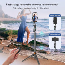 Load image into Gallery viewer, arbenlulu Face Tracking Tripod for iPhone,70" Tall Travel Phone Tripod Stand with Light,Remote and Gesture Control,Selfie Stick for Video Recording&amp;TikTok Live Streaming&amp;Content Creator, BlackandOrange_1810
