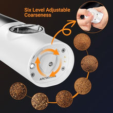 Load image into Gallery viewer, Arcselong Electric Salt And Pepper Grinder Set Stainless Steel Top With Type-C Rechargeable Base, No Battery, StainlessSteelWhite_5120
