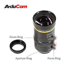 Load image into Gallery viewer, Arducam 8-50mm C-Mount Zoom Lens for IMX477 Raspberry Pi HQ Camera, with C-CS Adapter, Industrial Telescope Lens, VarifocalRpiCMountLensWithCCSadapter_5027
