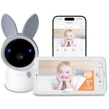 Load image into Gallery viewer, ARENTI Baby Monitor A4 Kit, 2.5K 5G WiFi, 360-Color RGB Night Light,SD Slot, Cream_1
