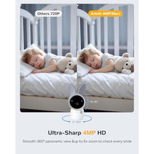 Load image into Gallery viewer, ARENTI Baby Monitor A4 Kit, 2.5K 5G WiFi, 360-Color RGB Night Light,SD Slot, Cream_620
