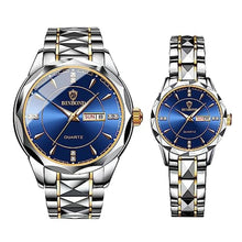 Load image into Gallery viewer, Aroncent Valentines Couple Pair Watches: 2Pcs His and Hers Watches Stainless Steel Waterproof Quartz Analog Wrist Watch - Gifts Set for Lovers Men Women - Style 4_1
