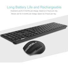 Load image into Gallery viewer, Arteck 2.4G Wireless Keyboard and Mouse Combo Ultra Slim Full Size Keyboard Keyboard and Ergonomic Mice for Computer Desktop PC Laptop and Windows 11/10/8/7 Build in USB-C Rechargeable Battery, Black_8174
