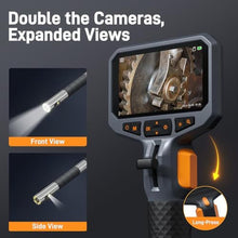 Load image into Gallery viewer, Articulating Borescope with Dual Lens Endoscope Camera, Teslong Two-Way Articulated Industrial Inspection Camera with LED Light, Flexible Mechanic Fiber Optic Snake Scope Cam for Wall Automotive-5FT_444
