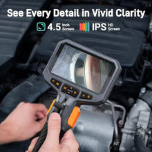 Load image into Gallery viewer, Articulating Borescope with Dual Lens Endoscope Camera, Teslong Two-Way Articulated Industrial Inspection Camera with LED Light, Flexible Mechanic Fiber Optic Snake Scope Cam for Wall Automotive-5FT_445
