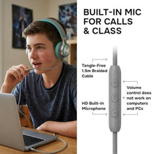 Load image into Gallery viewer, ARTIX CL750 Adults &amp; Kids Headphones with Cord, Microphone &amp; Volume Control - Wired Headphones with Mic, Plug In Teens Corded Head phones Wire for Laptop, Computer, Chromebook, iPad &amp; Tablet 3.5mm Aux, Turquoise_6517

