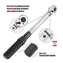 Load image into Gallery viewer, ARUCMIN 1/2-Inch Drive Click Torque Wrench (10-150 ft.-lb./13.6-203.3Nm) Dual-Direction Adjustable Torque Wrench Set, DriveFtlbNm_7130

