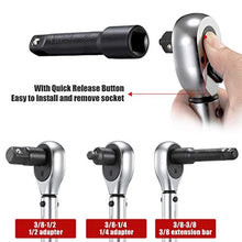 Load image into Gallery viewer, ARUCMIN 3/8-Inch Drive Click Torque Wrench (10-100 ft.-lb./15-135Nm) Dual-Direction Adjustable Torque Wrench Set, DriveFtlbNm_7110

