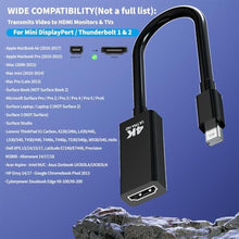 Load image into Gallery viewer, Arvitek Mini DisplayPort/Mini DP/Thunderbolt 2 to HDMI Adapter 4K@60Hz,1pcs, BlackPack_237
