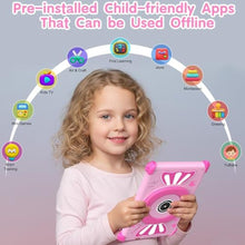 Load image into Gallery viewer, ascrecem Kids Tablets 7 Inch Android 15 Toddler Tablet for Kids with 2.4G+5G WiFi6 Penta Core 6GB RAM 32GB ROM Childrens Tablet Dual Camera 128GB Expandable Parental Control Educational Games (Pink)_487
