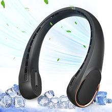 Load image into Gallery viewer, ASNUG Neck Fan, Bladeless Neck Fan, 4000 mAh Rechargeable Personal Fan, 360 Hands Free Wearable Fan, 3 Speeds Adjustable,Faster Cooling, Ultra Quiet, Suitable for Home, Office, Travel, Sports, Black_1
