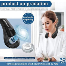Load image into Gallery viewer, ASNUG Neck Fan, Bladeless Neck Fan, 4000 mAh Rechargeable Personal Fan, 360 Hands Free Wearable Fan, 3 Speeds Adjustable,Faster Cooling, Ultra Quiet, Suitable for Home, Office, Travel, Sports, Black_6909

