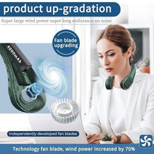 Load image into Gallery viewer, ASNUG Neck Fan,Portable Bladeless Neck Fan, USB Rechargeable Personal Fan, 4000 mAh Battery Operated Wearable Fan, 3 Speeds Adjustable,Faster Cooling, Ultra Quiet, Suitable for Home, Office, Sports, Green_6890
