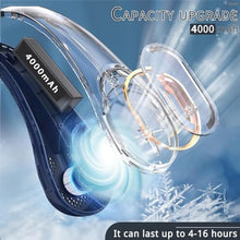 Load image into Gallery viewer, ASNUG Neck Fan, USB Rechargeable Personal Fan, 4000 mAh Battery Operated, 3 Speeds Adjustable, Faster Cooling, Ultra Quiet, Suitable for Home, Office, Travel, Sports, Blue_7631
