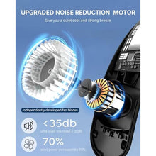 Load image into Gallery viewer, ASNUG Portable Neck Fan, 4 Turbo Neck Fan, 4000 mAh Battery Operated, USB Rechargeable Personal Fan, 3 Speeds, 360 Cooling Airflow, LED Display, Wearable Fan for Home, Office, Travel, Gifts, Black_6161
