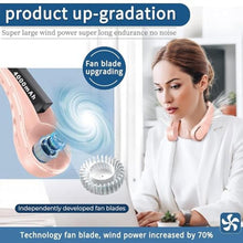 Load image into Gallery viewer, ASNUG Portable Neck Fan, Neck Fans for Women, 4000 mAh Rechargeable Personal Fan,360 Hands Free Bladeless Fan, 3 Speeds Adjustable, Faster Cooling, Super Quiet, Suitable for Home, Office, Travel, Pink_6937
