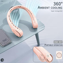 Load image into Gallery viewer, ASNUG Portable Neck Fan, Neck Fans for Women, 4000 mAh Rechargeable Personal Fan,360 Hands Free Bladeless Fan, 3 Speeds Adjustable, Faster Cooling, Super Quiet, Suitable for Home, Office, Travel, Pink_6940
