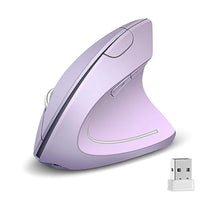 Load image into Gallery viewer, ASOYIOL Ergonomic Wireless Purple Vertical Mouse, 1000/1200/1600 DPI, 6 Buttons, USB, Right Hand_1
