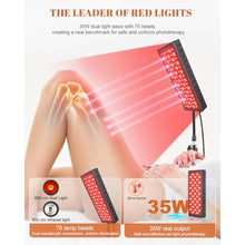 Load image into Gallery viewer, Astarexin Red Lights Therapy for Body Face, 75 LED Light Therapy Panel with Stand, 35W 660nm Redlight and 850nm Near Infrared Light Device for Full Knee Body Pain Relief Skin Care at Home_2118
