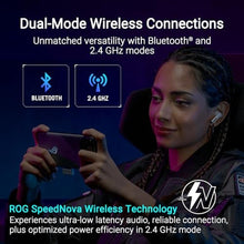 Load image into Gallery viewer, ASUS ROG Cetra True Wireless SpeedNova Gaming Earbuds Dual-Mode (BT, 2.4GHz), Dirac Opteo, Bone-Conduction AI Mic, Adaptive ANC, 46Hr Battery, for PC, PS5, PS4, Switch, Mobile, ROG Ally/X - Black_375

