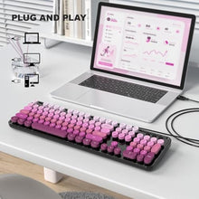 Load image into Gallery viewer, Atelus Computer Keyboard Wired, Plug Play USB Keyboard with Large Number Pad, Caps Indicators, Foldable Stands, Full Size Keyboard for Windows PC Laptop (Green-White), GreenWhite_6806
