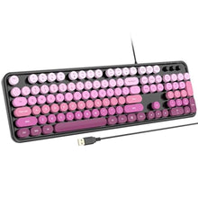 Load image into Gallery viewer, Atelus Wired Backlit Keyboard, USB Computer Keyboard with Retro Keycaps, Numeric Keypad and Media Hotkey for Office Desktop PC Laptop and Windows 7 8 10 11 (Pink Colorful)_1
