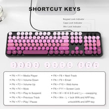 Load image into Gallery viewer, Atelus Wired Backlit Keyboard, USB Computer Keyboard with Retro Keycaps, Numeric Keypad and Media Hotkey for Office Desktop PC Laptop and Windows 7 8 10 11 (Pink Colorful)_5895
