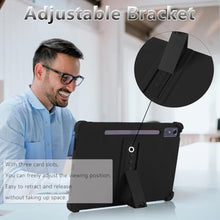 Load image into Gallery viewer, ATOOZ for Lenovo Tab P12 12.7" Case, Soft Silicone Shockproof Kids Case for Lenovo P12 Tablet with Bracket &amp; Pen Holder (Black)_7665
