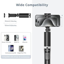 Load image into Gallery viewer, ATUMTEK 63" Phone Tripod, Extendable Selfie Stick with Bluetooth Remote, All-in-One Aluminum Tripod Stand for 4"-7" iPhone and Android Smartphones, Black_2098
