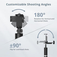Load image into Gallery viewer, ATUMTEK 63" Phone Tripod, Extendable Selfie Stick with Bluetooth Remote, All-in-One Aluminum Tripod Stand for 4"-7" iPhone and Android Smartphones, Black_2099
