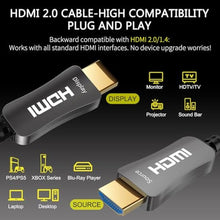 Load image into Gallery viewer, ATZEBE 164ft 50m Fiber Optic HDMI Cable, 4K@60Hz HDR,18Gbps,4:4:4,Dolby Vision | Ultra-Slim &amp; Pull-Through-Ready | Pro AV &amp; Home Theater Long-Distance Backbone | Works with PS5,Apple TV &amp; 4K Screens, Black_1848
