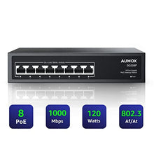 Load image into Gallery viewer, Aumox All 8 Port Gigabit PoE Switch 120W Ethernet Unmanaged Switch, Black_1
