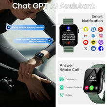 Load image into Gallery viewer, AURAFIT AI Smart Watch with ChatGPT Bluetooth Calling, App AI Dial 2.01" Fitness Tracker, 100+ Modes, Heart Rate Sleep Calorie Monitor for Men and Women for Android iOS, Black_2094
