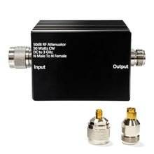 Load image into Gallery viewer, AURSINC 50W RF Attenuator DC-3GHz N-M/F 50dB Attenuation with SMA Adapters_1
