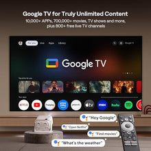 Load image into Gallery viewer, Aurzen BOOM mini Google TV Outdoor Smart Projector with Voice Control, Family Mode, 20W Dolby Audio, WiFi &amp; Bluetooth, 4K Supported Movie Projector for Backyard/Bedroom/Home Theater/Ceiling, Off-white, Offwhite_5556
