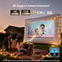 Load image into Gallery viewer, Aurzen BOOM mini Google TV Outdoor Smart Projector with Voice Control, Family Mode, 20W Dolby Audio, WiFi &amp; Bluetooth, 4K Supported Movie Projector for Backyard/Bedroom/Home Theater/Ceiling, Off-white, Offwhite_5557
