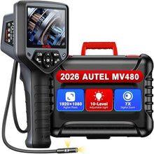 Load image into Gallery viewer, Autel MaxiVideo MV480 Inspection Camera, 1080P HD Industrial Endoscope with Light, Dual Cameras, 10-Level Adjustable LED, 7X Zoom, Snake Borescope with Audio Annotation, 360Rotation, Up of MV460, black_1
